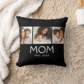 Mom Established Modern Typography Black 3 Photo  クッション (ブランケット)