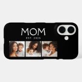 Mom Established Modern Typography Black 3 Photo Case-Mate iPhoneケース (裏面 (横))