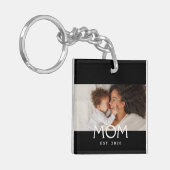Mom Established Modern Typography Photo キーホルダー (正面左)
