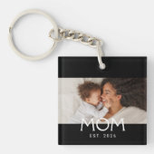 Mom Established Modern Typography Photo キーホルダー (正面)