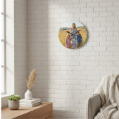 Mom Established Modern White Script Photo ラージ壁時計