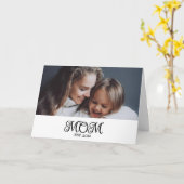 Mom Established Mother's Day Modern Script  カード (黄色い花)