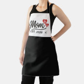Mom Established Mothers Day Year Script Heart エプロン (インサイチュ)