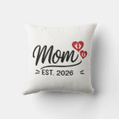 Mom Established Mothers Day Year Script Heart クッション (裏面)