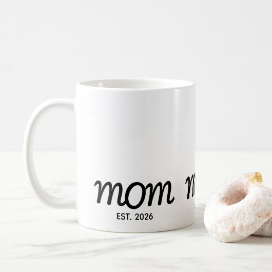 Mom Established New Mom Gift コーヒーマグカップ (ドーナツ)