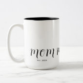 Mom Established New Mom Gift ツートーンマグカップ (左)