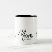 Mom Established New Mom Gift  ツートーンマグカップ (中央)