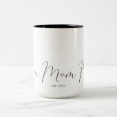 Mom Established New Mom Gift  ツートーンマグカップ (中央)