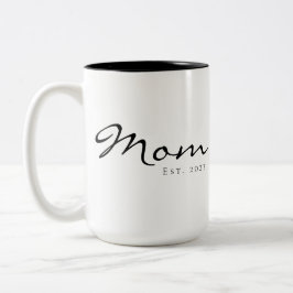 Mom Established New Mom Gift ツートーンマグカップ