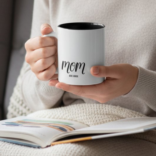 Mom Established New Mom Gift ツートーンマグカップ