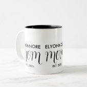 Mom Established New Mom Gift Black Custom Name ツートーンマグカップ (正面左)