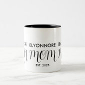 Mom Established New Mom Gift Black Custom Name ツートーンマグカップ (中央)