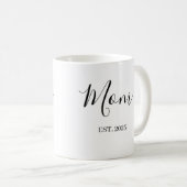 Mom Established New Mom Gift Minimalist コーヒーマグカップ (正面右)