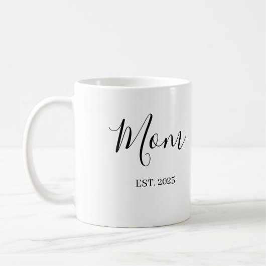 Mom Established New Mom Gift Minimalist コーヒーマグカップ (左)