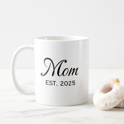 Mom Established New Mom Gift Personalized Est コーヒーマグカップ (ドーナツ)