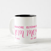 Mom Established New Mom Gift Pink Custom Name ツートーンマグカップ (正面左)