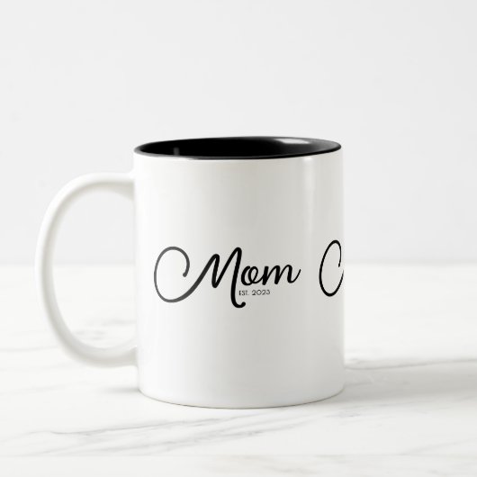 Mom Established New Mom Gift Two-Tone Coffee Mug ツートーンマグカップ (左)
