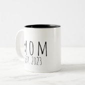 Mom Established New Mom Gift White ツートーンマグカップ (正面左)