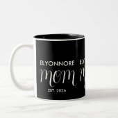 Mom Established New Mom Gift White Custom Name ツートーンマグカップ (左)