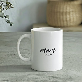 Mom Established New Mom Script Gift コーヒーマグカップ