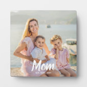 Mom Established Personalized Script Photo Keepsake フォトプラーク (正面)
