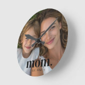 Mom Established Photo Gift  ラウンド壁時計 (傾斜)