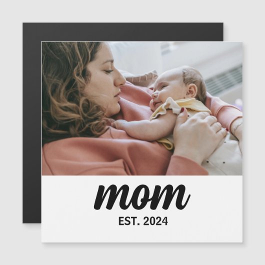 Mom Established Photo Gift Magnet (正面/裏面)