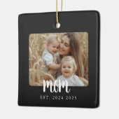 Mom Established Photo Gift Magnet セラミックオーナメント (左)