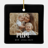 Mom Established Photo Gift Magnet セラミックオーナメント (裏面)
