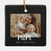 Mom Established Photo Gift Magnet セラミックオーナメント (正面)