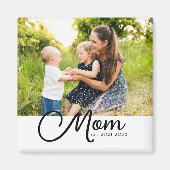 Mom Established Photo Gift Magnet マグネット (正面)