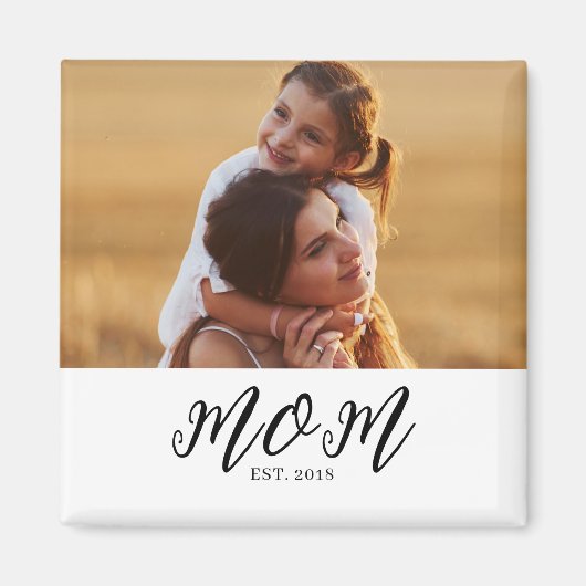 Mom Established Photo Gift Magnet マグネット (正面)