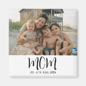 Mom Established Photo Gift Magnet マグネット (正面)