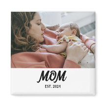 Mom Established Photo Gift Magnet