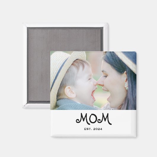 Mom Established Photo Gift Magnet マグネット (正面/裏面)