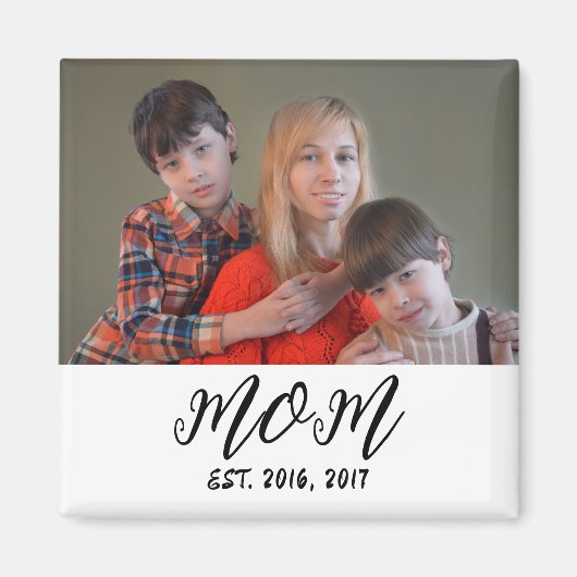 Mom Established Photo Gift Magnet マグネット (正面)