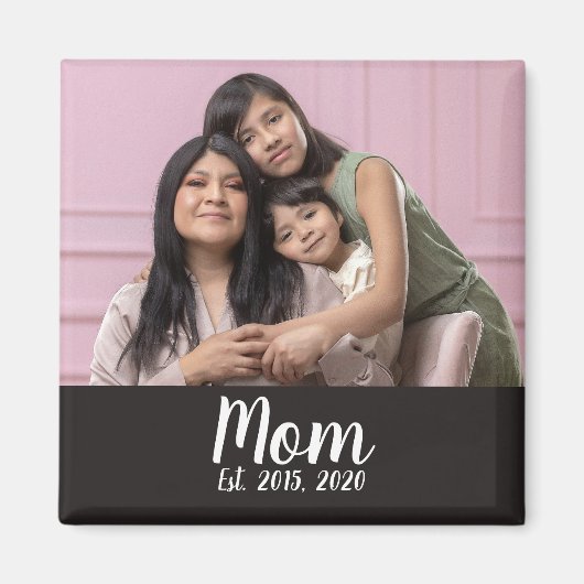 Mom Established Photo Gift Magnet マグネット (正面)