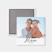 Mom Established Photo Gift Magnet