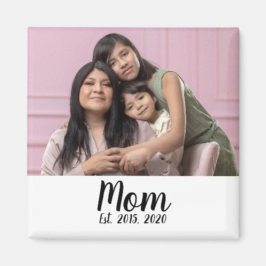 Mom Established Photo Gift Magnet マグネット (正面)