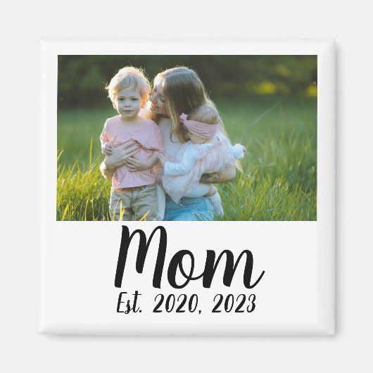 Mom Established Photo Gift Magnet マグネット (正面)