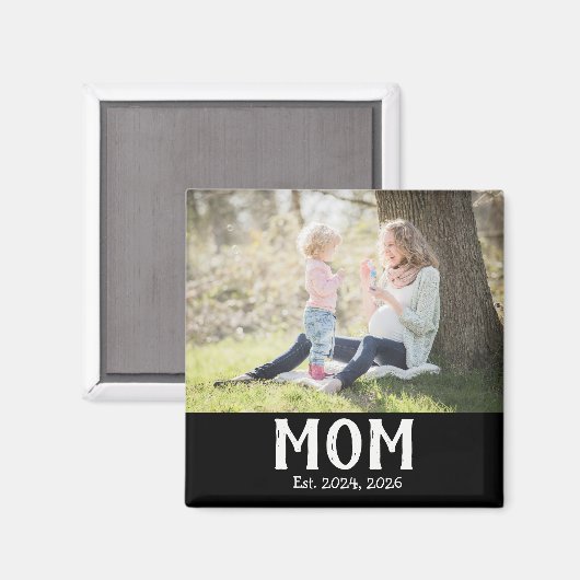 Mom Established Photo Gift Magnet マグネット (正面/裏面)