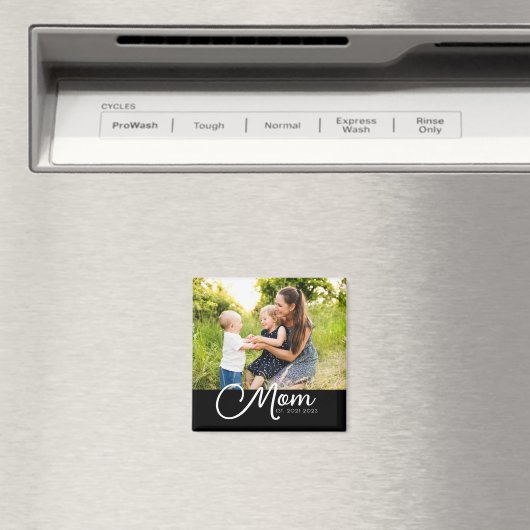 Mom Established Photo Gift Magnet マグネット (インサイチュ (食洗機))