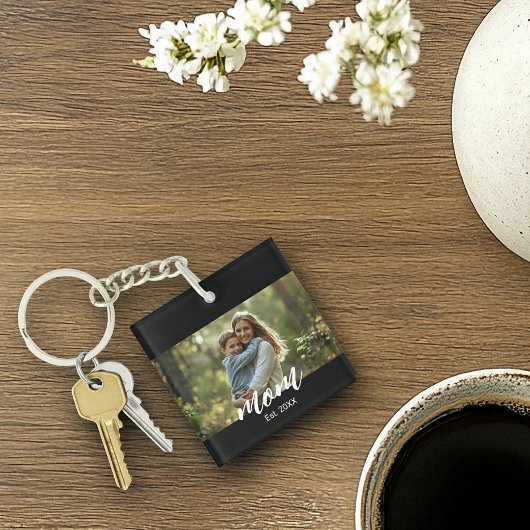 Mom Established Photo Mother's Day キーホルダー