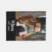 Mom Established Photo Mother's Day フリースブランケット (正面(横))