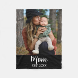 Mom Established Photo Mother's Day  フリースブランケット