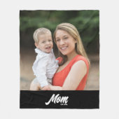 Mom Established Photo Mother's Day フリースブランケット (正面)