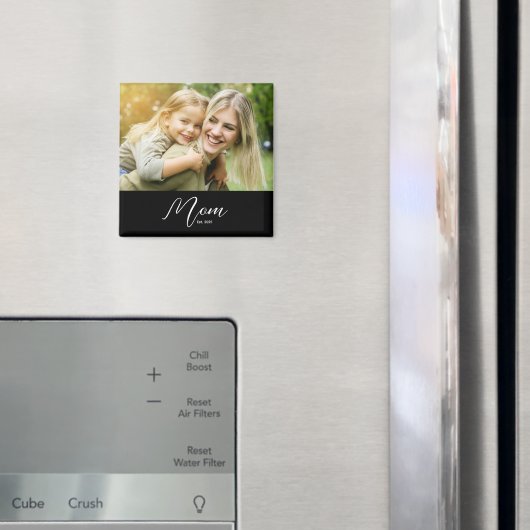 Mom Established Photo Mother's Day マグネット (インサイチュ (冷蔵庫))