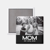 Mom Established Photo Mother's Day マグネット (正面/裏面)