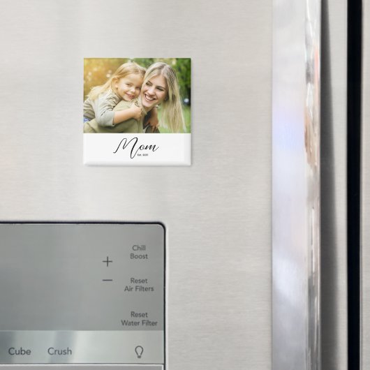 Mom Established Photo Mother's Day マグネット (インサイチュ (冷蔵庫))