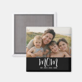 Mom Established Photo Mother's Day マグネット (正面/裏面)